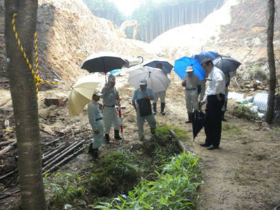 河川改修箇所の視察