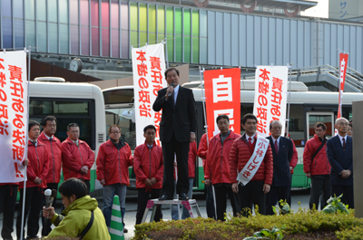 12月4日JR奈良駅前にて出陣