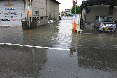 冠水した道路