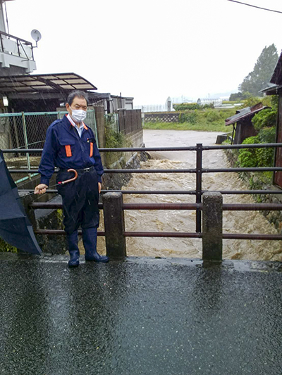 氾濫間近な下流水域