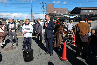 もちつき大会にて挨拶